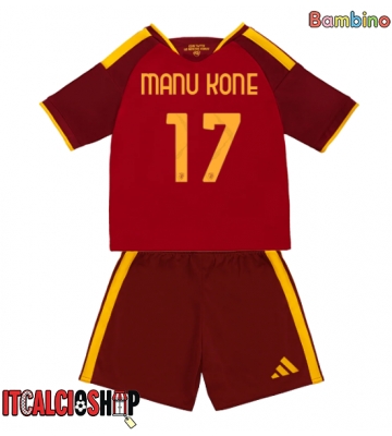 AS Roma Manu Kone #17 Prima Maglia Bambino 2026-27 Manica Corta (+ Pantaloni corti)
